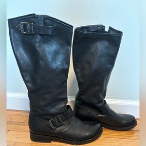 Frye Veronica Slouch Black Leather Boots